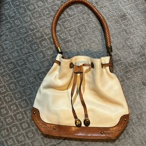Michael Kors crème colored leather handbag